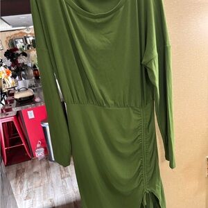 Elegant Mini Green Long Sleeve Dress